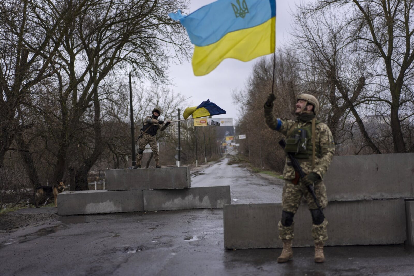 Ukraine soldiers celebrate