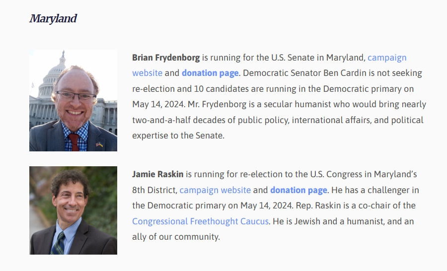 CFE Frydenborg Raskin endorsement Maryland